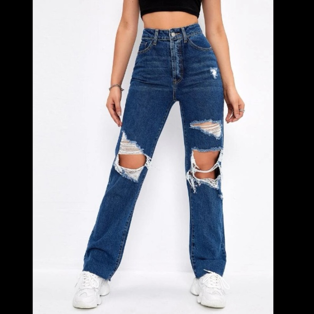 Shein | ripped boyfriend jeans size 6